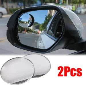 2Pcs Car Blind Spot Mirrors Adjustable Round Glass Convex Side Rearview Mirror